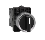 Chave seletora Ø22mm plástica, 3 posições fixas, manopla curta, 2NA